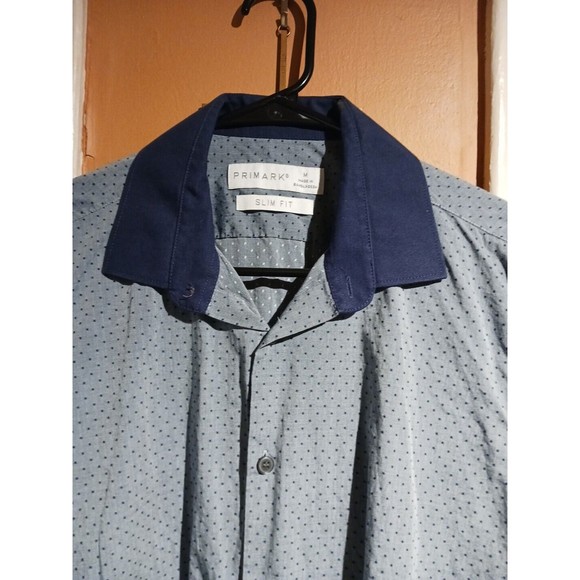 Primark Mens Pokadot Slim Fit Button-down Shirt. Size M - Picture 5 of 12